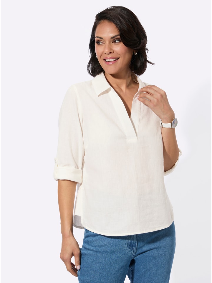 Flanell-Bluse in ecru