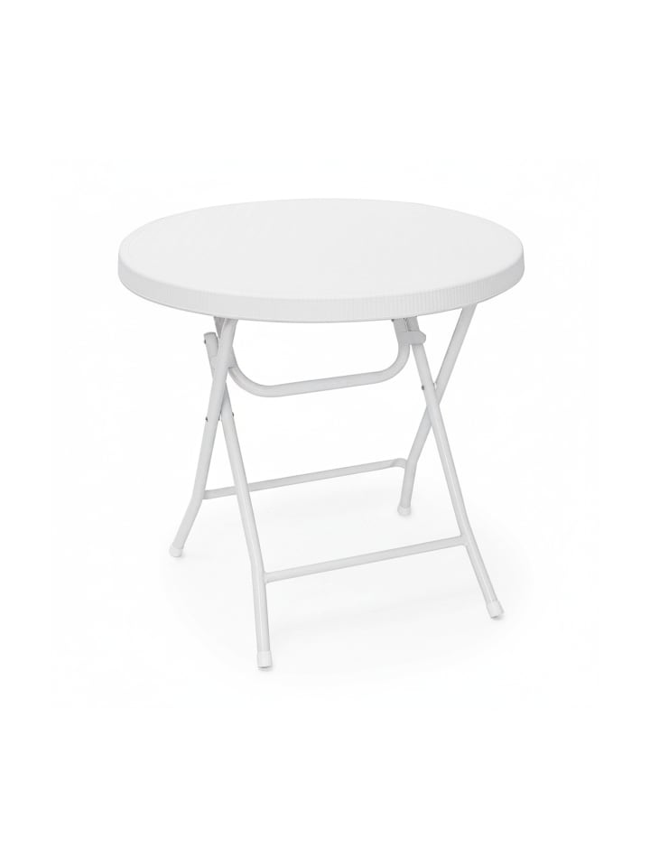 Gartentisch Bastian in Weiß - (H)74 x ø80 cm