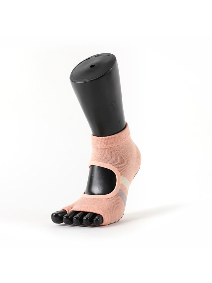Yoga-/Pilates-Zehensocken – offene Zehen & offener Spann in Rosa