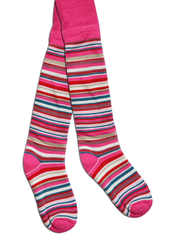 Kinder-Ringel-Thermostrumpfhose in Pink