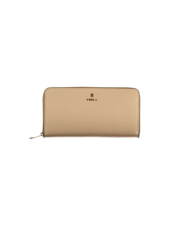 Beige Leder Damen Geldbörse