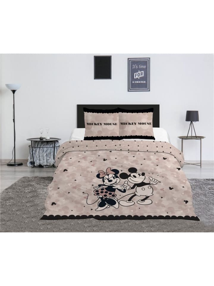 Disney Mickey Bettwäsche Set 240x220 cm + 2 Kissenbezüge 65x65 in Weiß