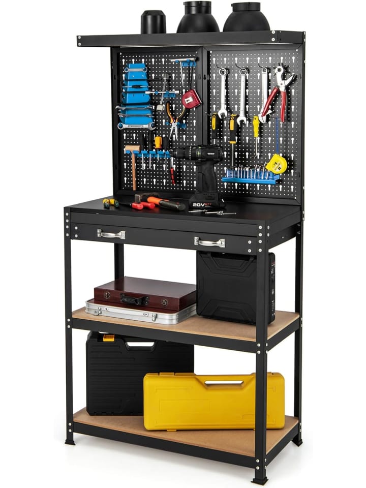 Werkbank 155cm in Schwarz