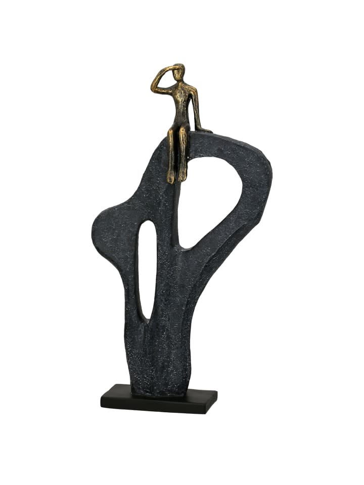 Skulptur Blick in die Ferne bronzefarben - (H) 47 cm