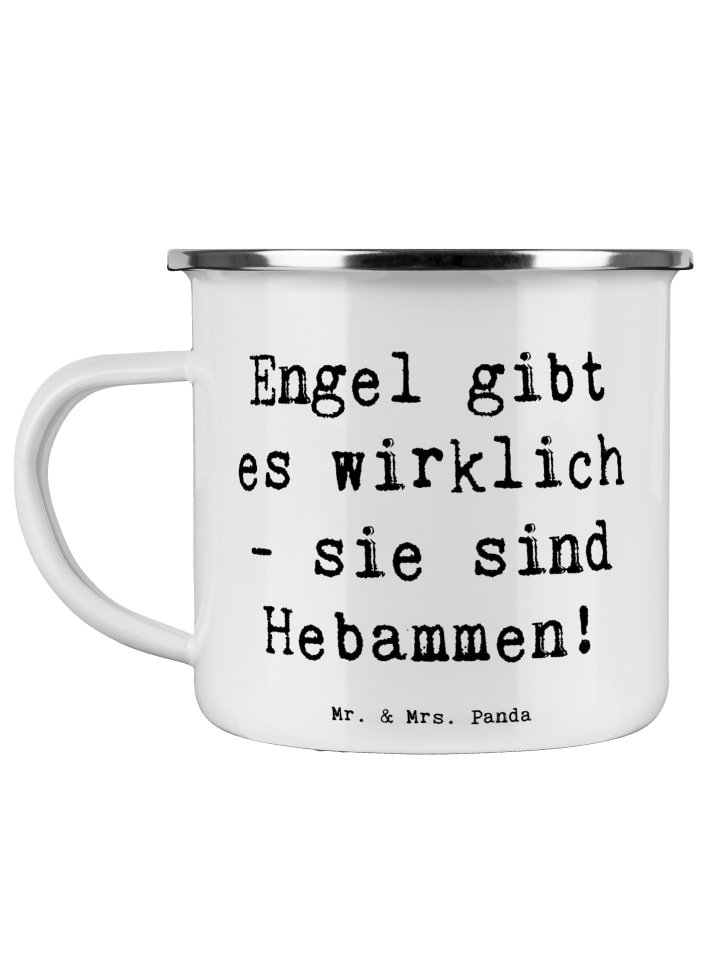 Trinkbecher Spruch Hebamme Engel mit Spruch in Weiß