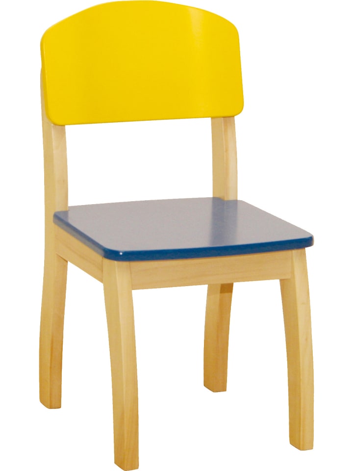 Kinderstuhl mit Lehne, Holz bunt lackiert