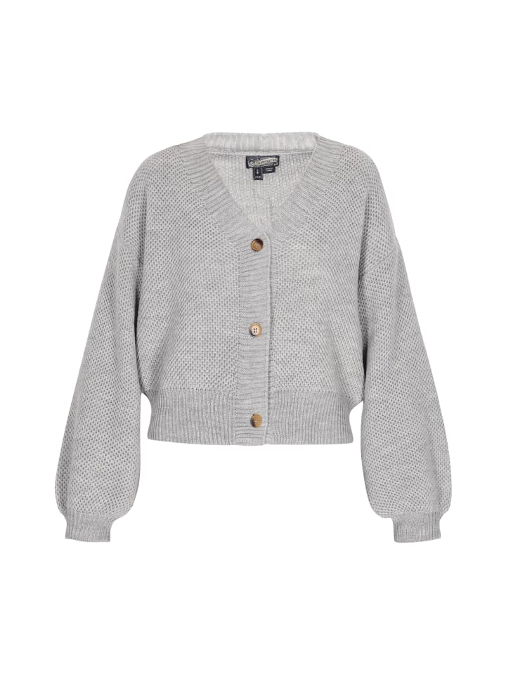 Damen Cardigan in Grau Melange