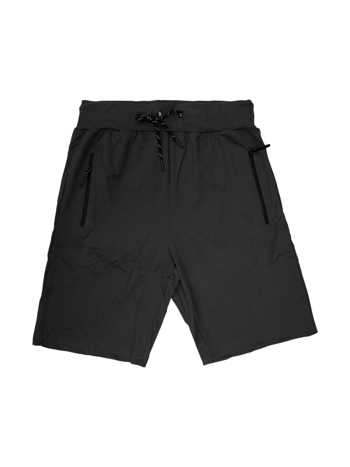 Shorts elastischer Bund Kordelzug bequeme Kurze Hose in Schwarz