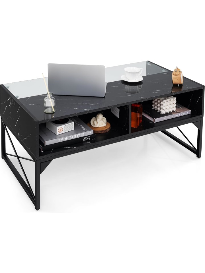 LED Couchtisch in Schwarz
