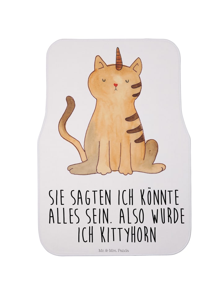 Automatte Einhorn Katze mit Spruch in Weiß