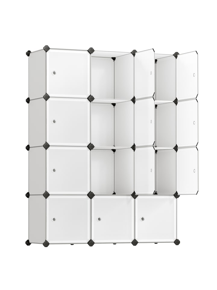 Standregal Damion in Weiß - (B)93 x (H)123 x (T)31 cm