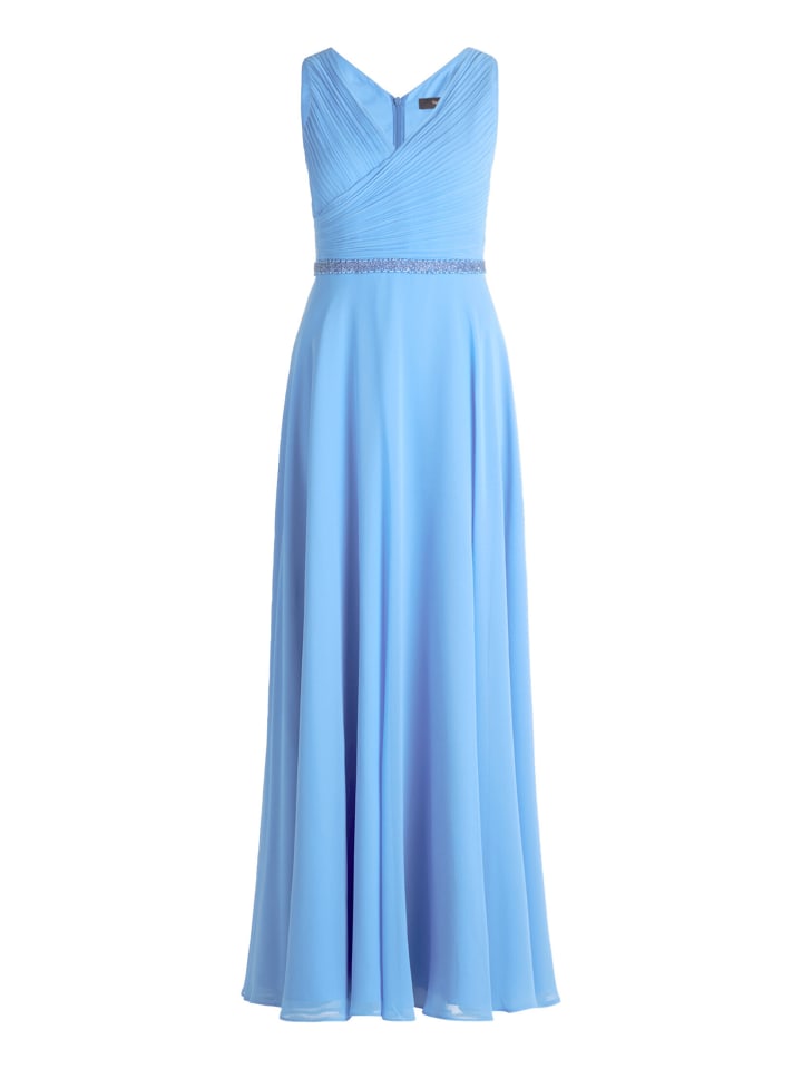 Abendkleid mit Plissee in Paris Blue