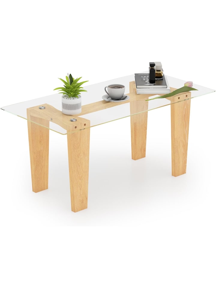 Couchtisch aus Glas 100 x 50 x 45 cm in Transparent