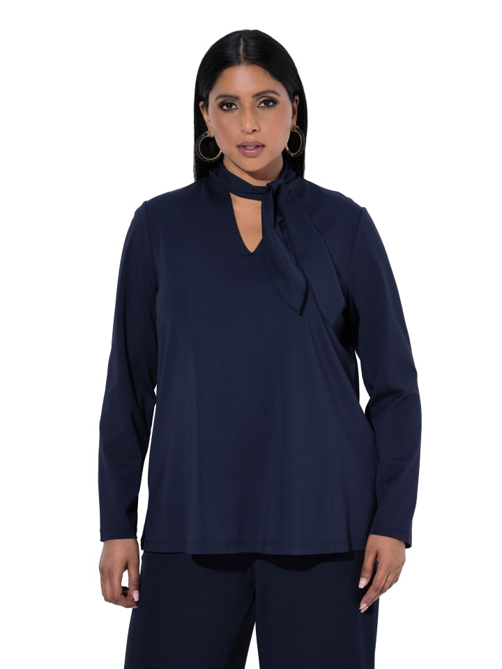 Langarmshirt in dunkles marine
