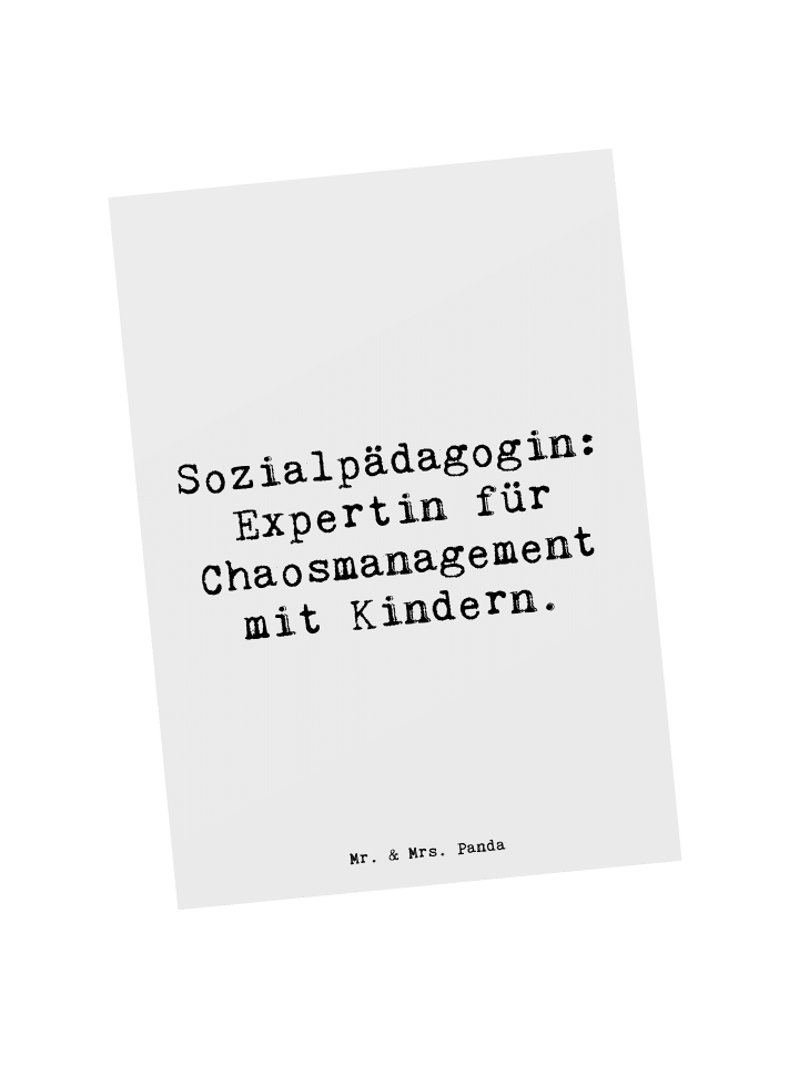 Postkarte Spruch Sozialpädagogin Chaosmeisterin... in Weiß