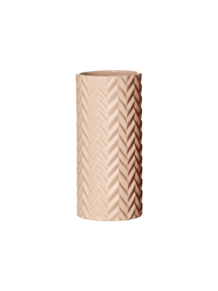 Vase Zick Zack in 25 cm in Creme