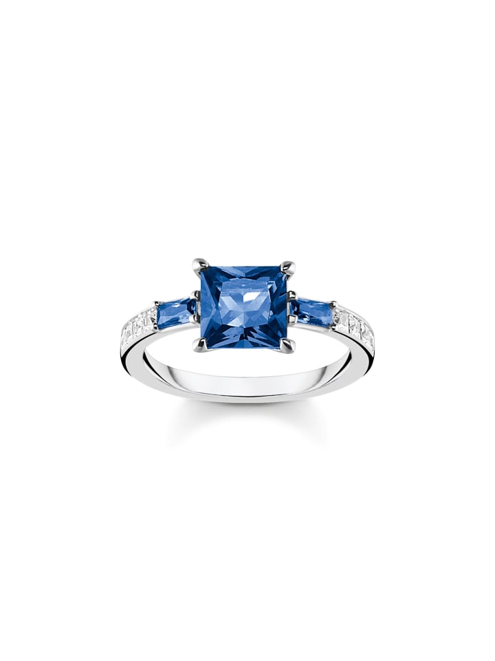 Ring Mit Steinen in silber, blau