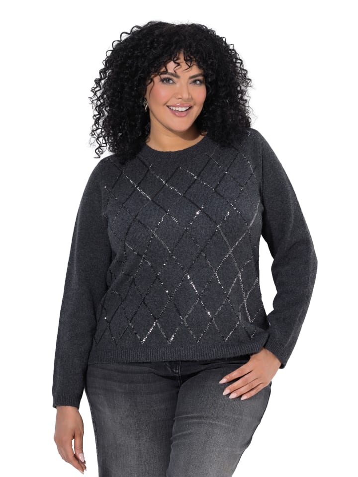 Pullover in mittel grau melange