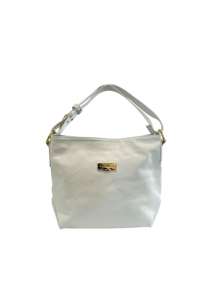 Weiß Rindsleder Clutch Tasche