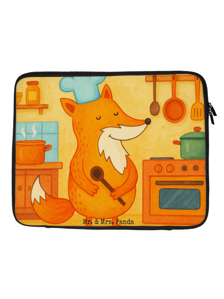 Laptop Tasche Fuchs Koch Design ohne Spruch in Weiß