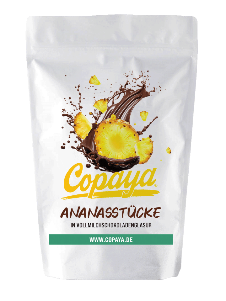 Ananasstücke in Vollmilchschokolade von Copaya