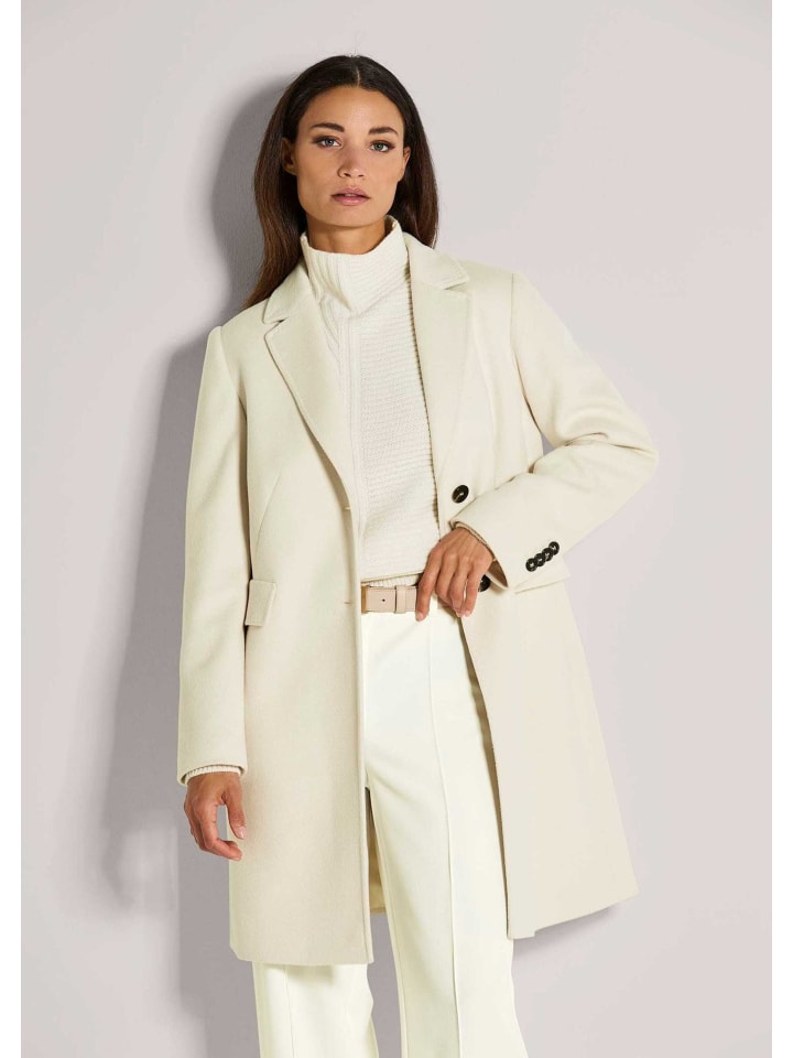 Trenchcoat mit Reverskragen in perlweiß