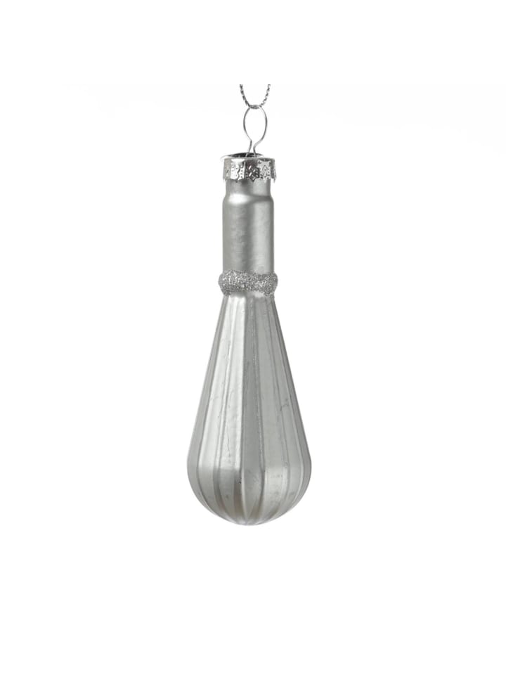Weihnachtsbaumschmuck Schneebesen Glas Küchenhelfer H: 10cm silber