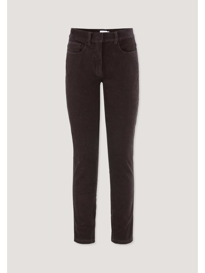 Hose Cord Slim Leg in schwarzbeere