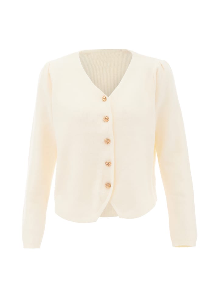Damen Strickjacke in Wollweiss