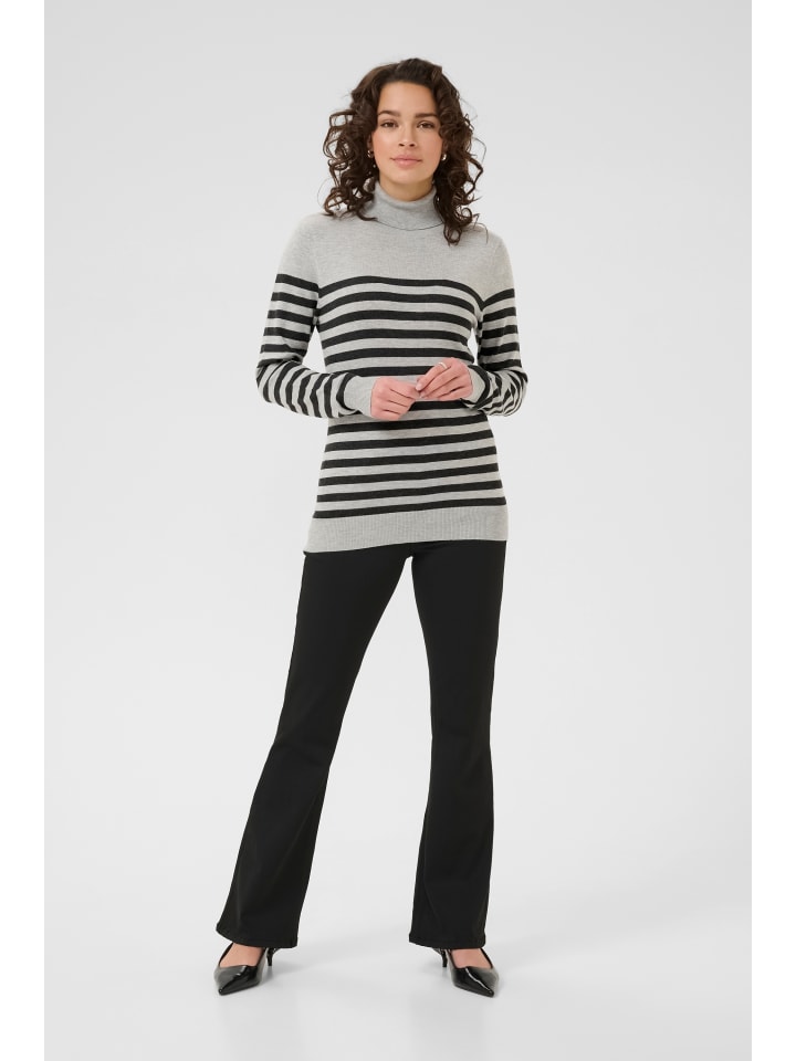 Strickpullover KAlizza Slim fit in LGM/DGM Half Stripe