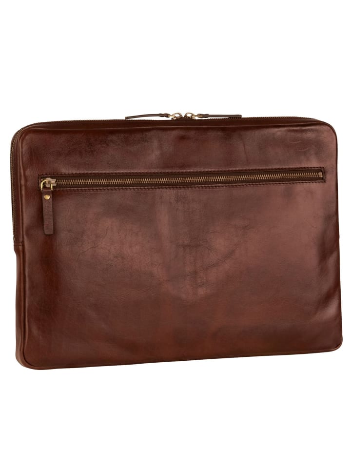 Cambridge Laptophülle Leder 41 cm rotbraun