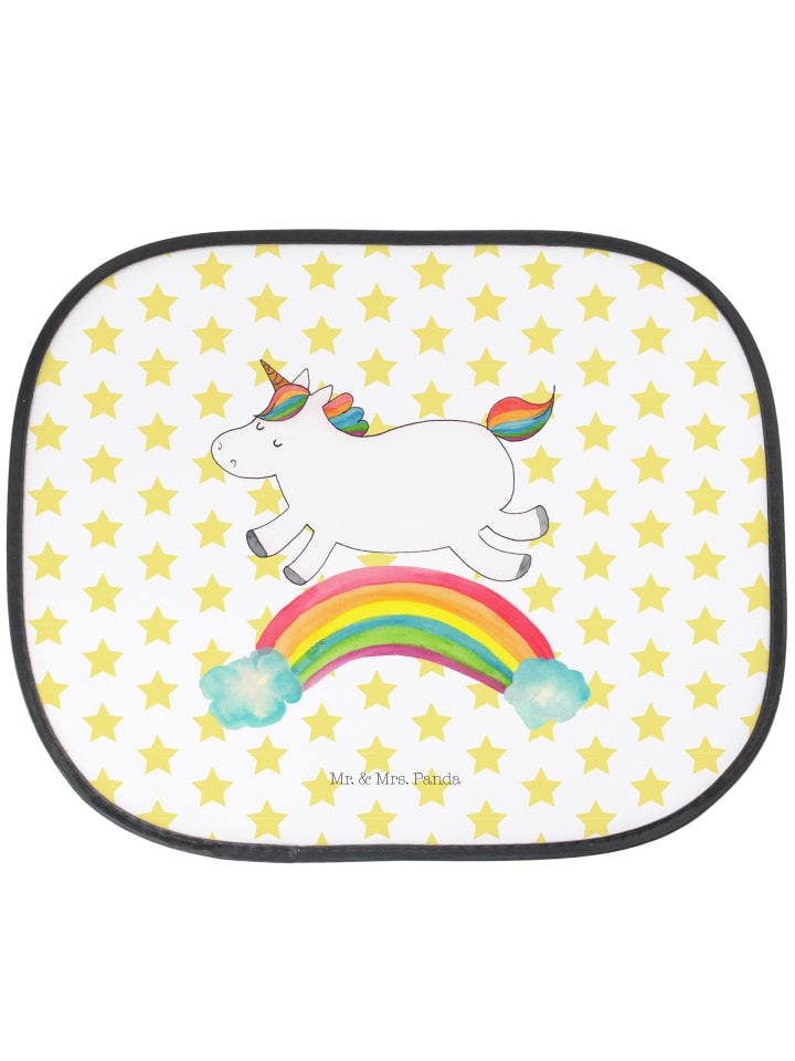 Auto Sonnenblende Einhorn Regenbogen ohne Spruch in Weiß