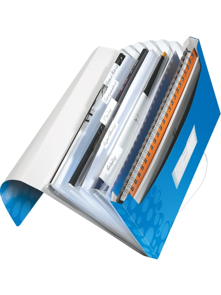 Projektmappe Wow A4 PP 6 Fächer blau metallic