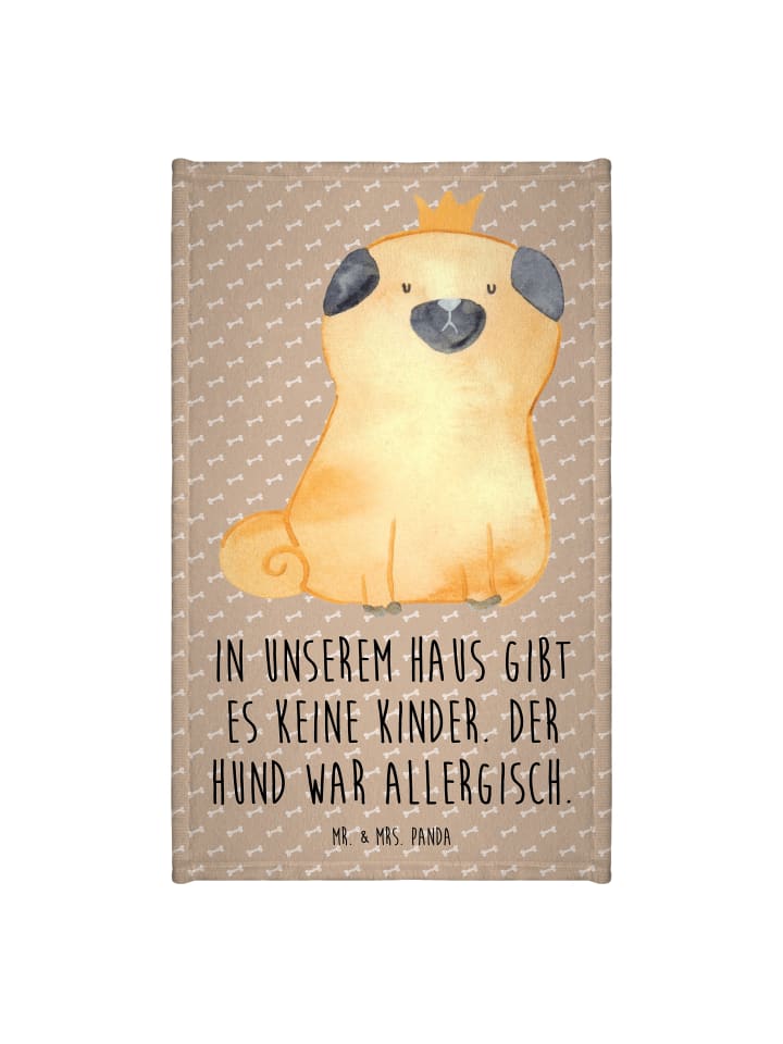 Handtuch Mops Krone mit Spruch in Hundeglück