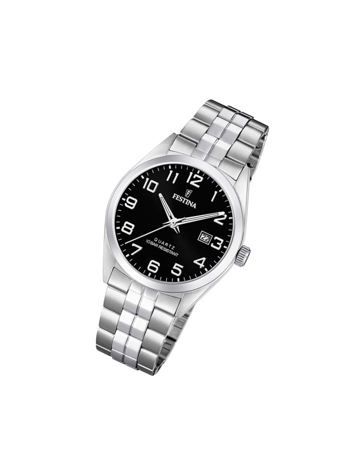 Analog-Armbanduhr Festina Klassik silber groß (ca. 40mm)