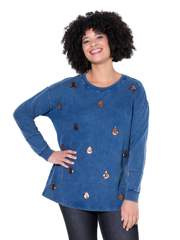 Sweatshirt in blue denim