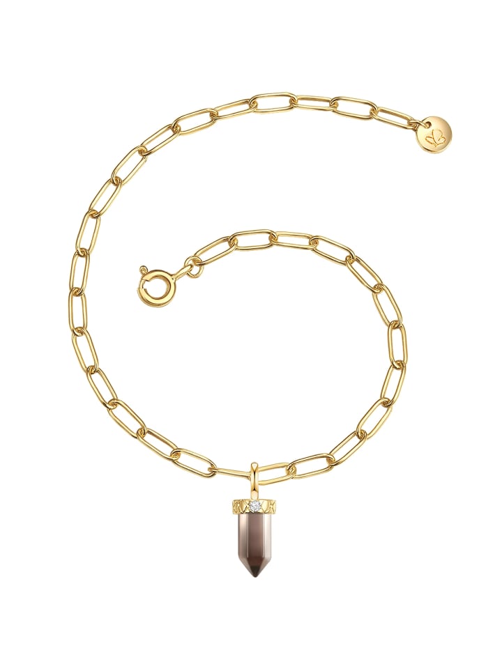 Armband aus Sterling Silber mit Zirkonia und Quarz in gelbgold