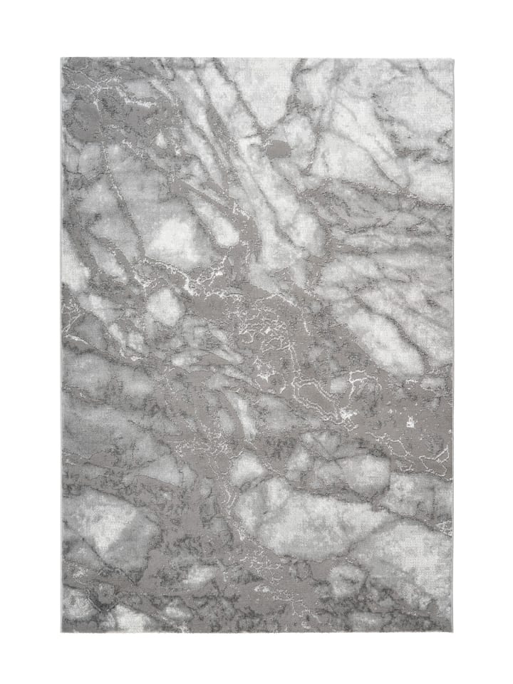 Wohnzimmer Teppich – Kurzflorteppich Mineral 425 in silber