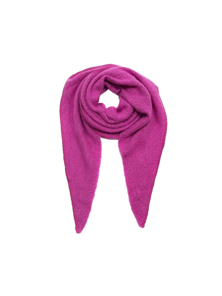 Bouclé Dreieckstuch cozy Material in Pink-2