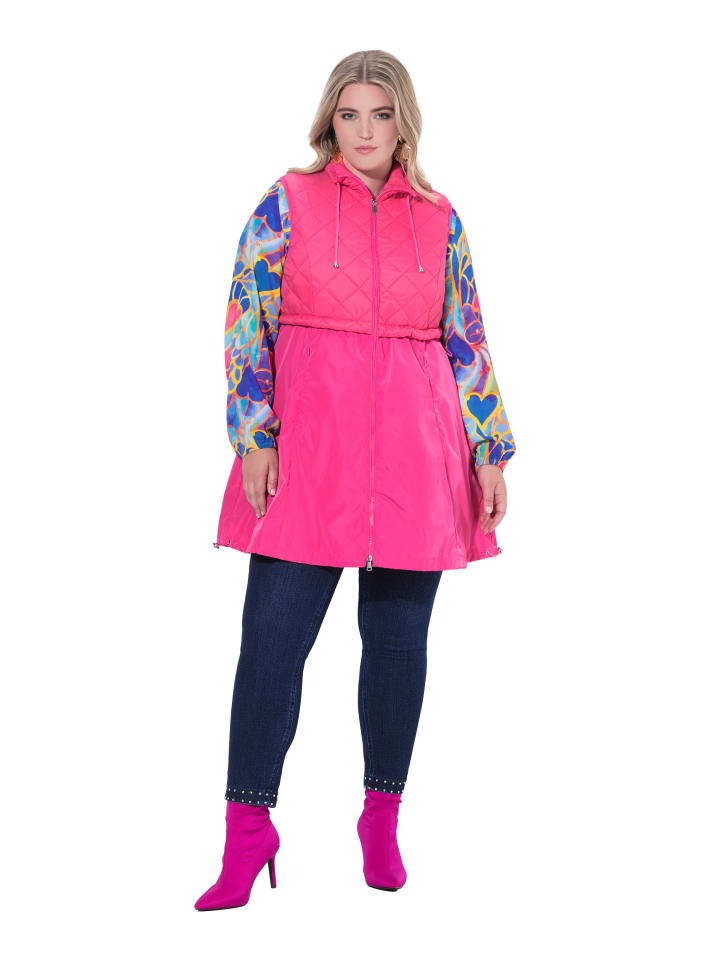 Long-Weste in hibiskuspink