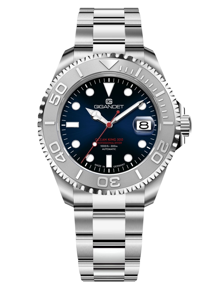 Automatikuhr "Ocean King" in Silber/Blau