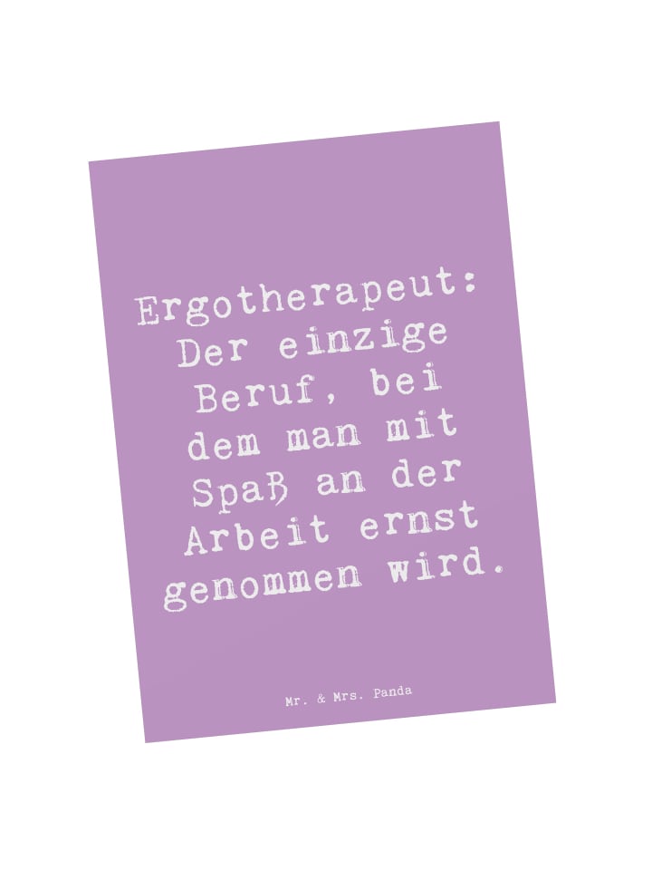 Postkarte Spruch Ergotherapeut Geschenk mit Spruch in Lavendeltraum
