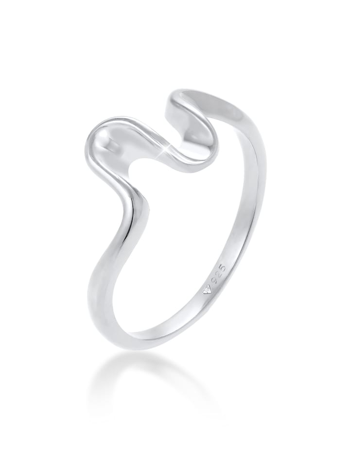 Ring 925 Sterling Silber Wellen in Silber
