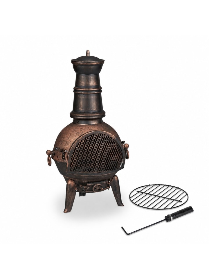 Terrassenofen in Bronze - (B)46x (H)86 x (T)38 cm