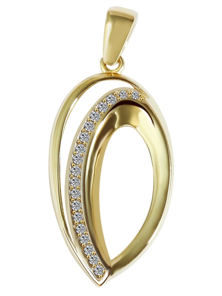Damen Anhänger aus 333 Gold mit Zirkonia in gold
