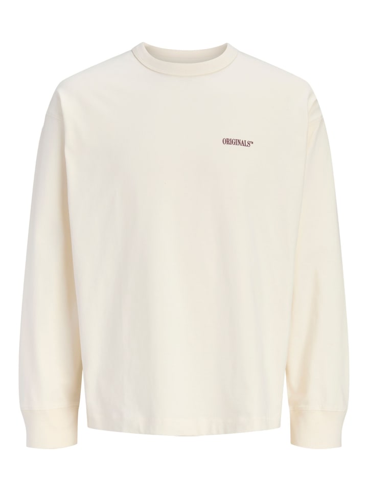 Langarm-T-Shirt in Antique White
