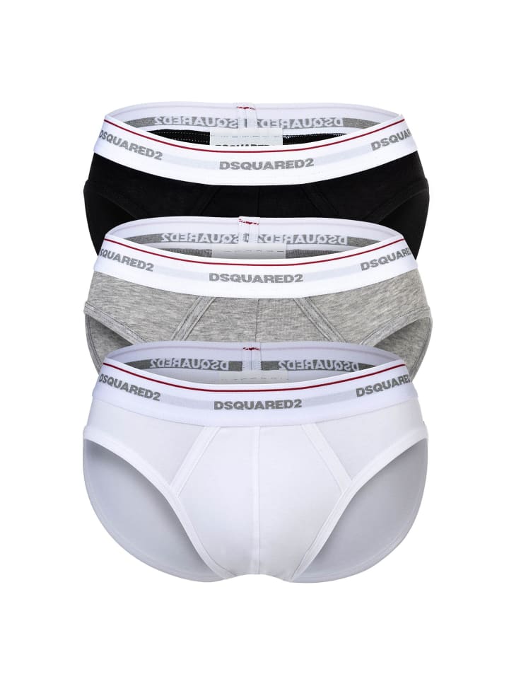 Slip 3er Pack in Schwarz/Weiß/Grau