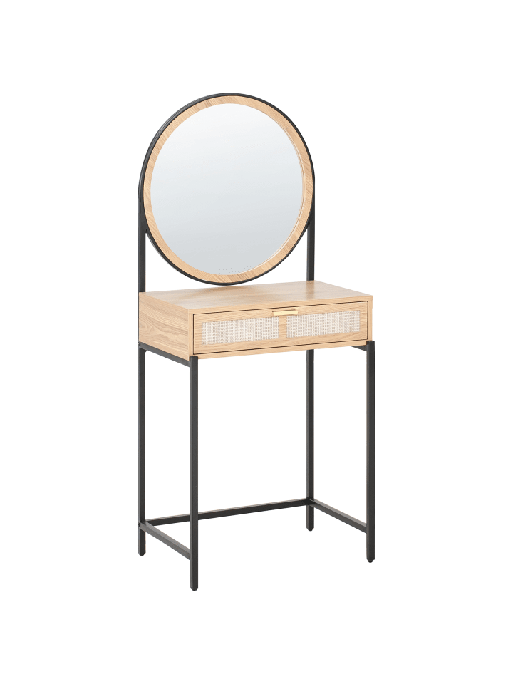 Schminktisch CASSIAR in Braun/Schwarz - (W) 61 x (H) 140 x (L) 36 cm