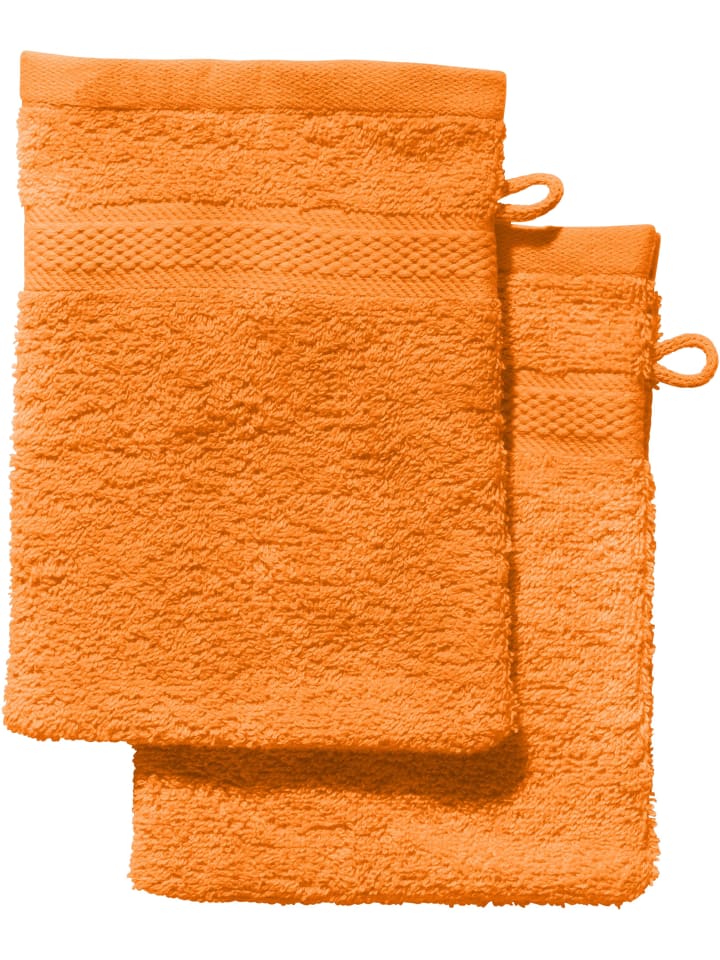 Frottier Waschhandschuh 2er-Pack Chicago in orange
