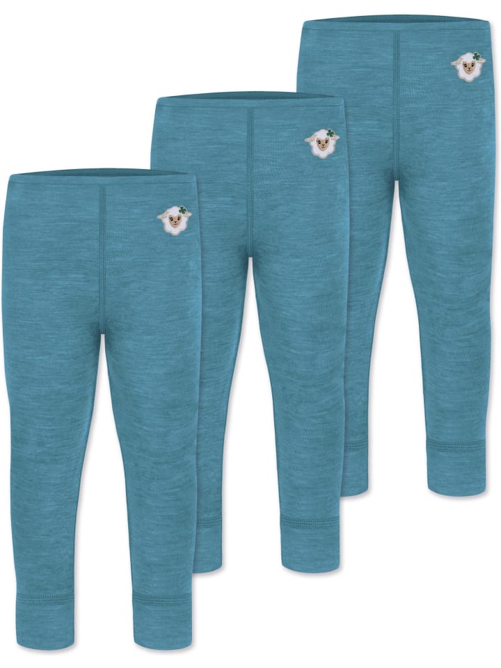 3er Pack Baby Merino Lange Unterhose Tutira in Blau